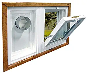 Dryer Vent and Hopper Window Combination (34"w x 18"h Left Side Vent