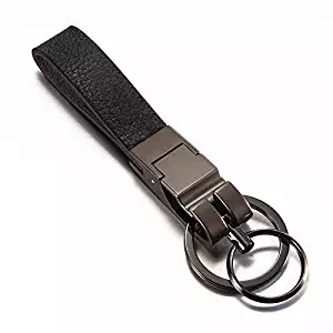 Mehr Platinum Series Luxury Valet Key Chain - Simple, Elegant, Durable Multi-Ring Key Holder - Useful Keychain (Black & Black)