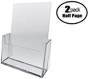 T'z Tagz Brand 6" Wide Half Page Acrylic Literature Brochure Holder 2 Pack