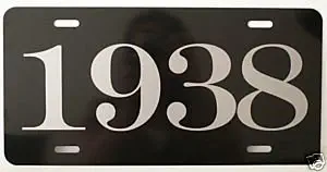 1938 38 YEAR METAL LICENSE PLATE TAG 6 X 12 FITS FORD CHEVY DODGE CHRYSLER BUICK PLYMOUTH OLDS NASH DESOTO HUDSON MERCURY HOT Rod Muscle CAR Classic Museum Collection Novelty Gift Sign GARAGE MAN CAVE