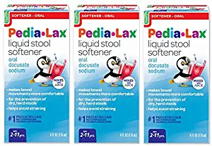 Pedia-Lax Liquid Stool Softener | Gentle Stool Softener that Prevents Kid's Constipation | Fruit Punch Flavor, 4 Fl Oz (Pack of 3)