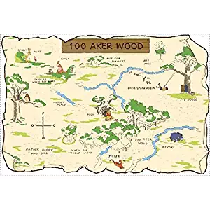 RoomMates Winnie The Pooh 100 Aker Wood Peel and Stick Map