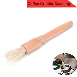 Coffee Grinder Cleaning Brush + Coffee Brush Wood Handle & Natural Bristles