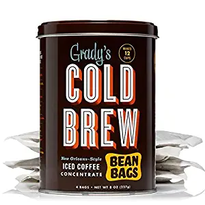 Grady's Cold Brew Coffee, 1 Storage Can with 4 Bean Bags, Regular
