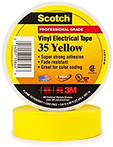 3M Scotch #35 Electrical Tape 10844-BA-10, 3/4-Inch by 66-Foot by 0.007-Inch, Yellow by 3M