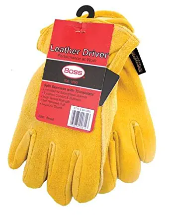 Boss Gloves 7186S Therm Insulated Split Deerskin Leather Driver, Small