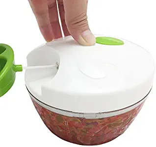 Hand Pull Type Minced Multifunctional Manual Food Chopper Vegetable Chopper Speedy Chopper Easy To Deal Vegetables/Mincer/Onions/Carrots/Garlic/Pepper/Meat/Puree/Salad/Pesto/Coleslaw (white)