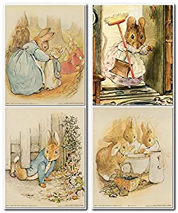 Impact Posters Gallery The Tale of Peter Rabbit Beatrix Potter Kids Room Four Set 8x10 Wall Decor Art Print Poster