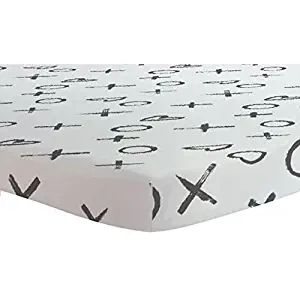 Kushies Bassinet/Carriage Pad Fitted Sheet Flannel, XO Black & White