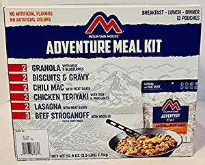 HM Mountain House Adventure Meal KIT, Breakfast - Lunch - Dinner, 13 Pouches