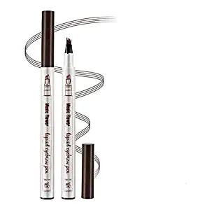 Eyebrow Tattoo Pen -LQQL microblade pen Microblading Eyebrow Pencil with a Micro-Fork Tip Applicator Creates Natural Looking Brows Effortlessly and Stays on All Day (#03 Dark grey)