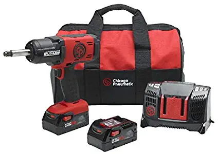Chicago Pneumatic CP8849-2, 1/2" Cordless Impact Wrench Kit with (2) 6.0Ah Batteries, Charger and Soft Travel Bag, 2" Extended Anvil Complete Power Tool Kit
