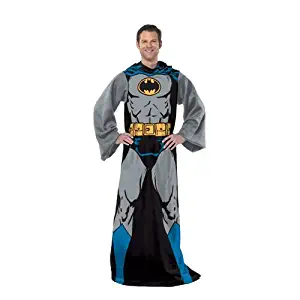 DC Comics Batman, "Batman in Black" Adult Soft Throw Blanket with Sleeves, 48" x 71", Multi Color, 1 Count