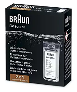 Braun Descaler, Universal Coffee & Espresso Machine Descaling Solution, 2-Pack (1 use per pack)