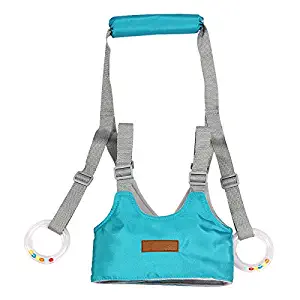 Handheld Baby Walker with Self-Adaptable Rings, Safety Baby Walking Learning Assistant Harness Toddler Practice Walk Helper for 7-24 Months Baby Boys & Girls - Blue