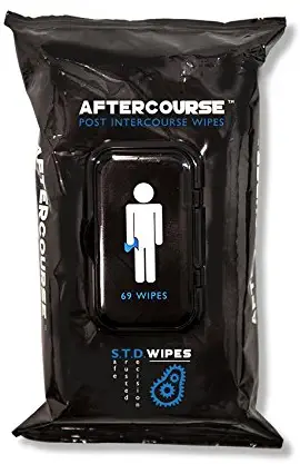 AfterCourse Wipes - Post-Intercourse, Natural, Flushable Wipes - Infused with Essential Oils - Pack of 69 Wipes
