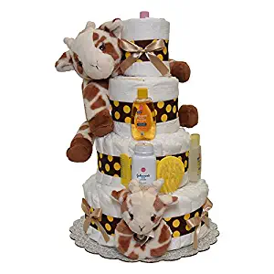 Giraffe Diaper Cake 4 Tiers