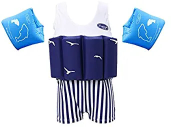 Lemandii Swimwear Floatation Swimsuits with Adjustable Buoyancy for 1-10 Years Baby Boy