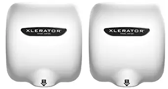 Excel Dryer XLERATOR XL-BW 1.1N High Speed Automatic Hand Dryer, White Thermoset (BMC) Cover, Heat and Speed Control Options with Noise Reduction Nozzle, 110/120 12.5 Amps (2 Pack)