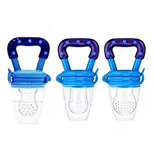 Baby Food Feeder-Silicone Infant Fruit Nipple Teething Toy-for Toddlers & Kids 3Pack