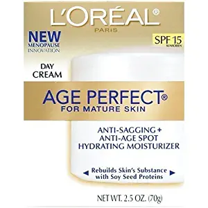 L'Oreal Paris, Age Perfect Day Cream for Mature Skin with Soy Seed Proteins, SPF 15, 2.5-Ounce (Pack of 2)