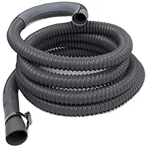 12 Feet - Washing Machine Drain Discharge Hose by Zulu Supply, Heavy Duty Corrugated Rubber, Universal Size, Fits Most Washing Machine Drain Discharge Outlets, Large, XL, Extra Long, Extension