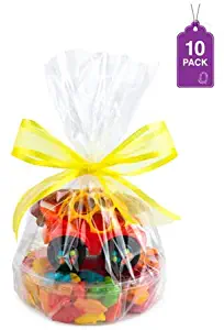 Clear Basket Bags 12" x 18" Cellophane Gift Bags for Small Baskets and Gifts 1.2 Mil Thick… (10 Bags)