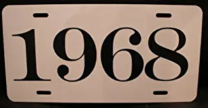 1968 68 YEAR METAL LICENSE PLATE TAG 6 X 12 HOT ROD MUSCLE CAR CLASSIC MAN CAVE MUSEUM COLLECTION NOVELTY GIFT SIGN FITS FORD CHEVY DODGE PLYMOUTH CORONET RAMBLER SUPER BEE CHARGER IMPALA CHEVELLE AM