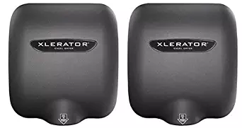 Excel Dryer XLERATOR XL-GR 1.1N High Speed Automatic Hand Dryer, Graphite Textured Cast Cover, Heat and Speed Control Options with Noise Reduction Nozzle, 110/120V 12.5 Amps (2 Pack)
