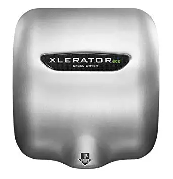 Excel Dryer XLERATOR XL-SB-ECO 1.1N High Speed Automatic Dryer, No Heat, Brushed Stainless Steel Cover, Surface Mounted, No Heat, LEED Credits with Noise Reduction Nozzle 110/120V 500 Watts