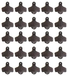 25 Cast Iron Wall Mounted Rustic Vintage Style Bottle Openers Open Here