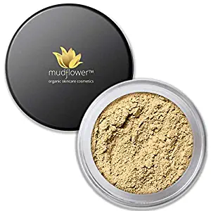 Mudflower Cosmetics Organic Powder Makeup Foundation, Light, 1.0 ounce