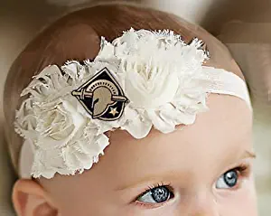 Future Tailgater Army Black Knights Baby/Toddler Shabby Flower Hair Bow Headband