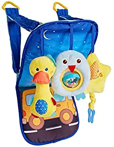 Baby Car Seat Toys - Infant Soft Toys 0 to 12 Months for Car Seat - Rear-Facing Car Seat Travel Activity Mat for Baby - Includes Rattle, Squeaky and Rustle Sensory Toys with Teether