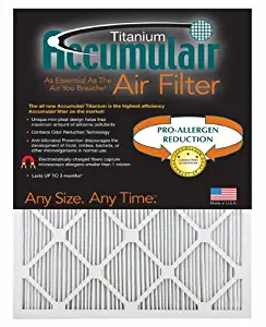 Accumulair Titanium High Efficiency Allergen Reduction Air Filter/Furnace Filters (2 Pack)
