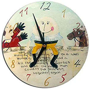 Kids Humpty Dumpty Clock Sale Girls Boys Nursery Decor Wooden Wall Clock Gift for Baby