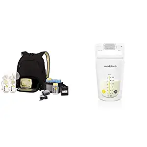 Medela Pump in Style Advanced Breast Pump with Backpack and 100 Count Breast Milk Storage Bags, Electric Breastpump for Double Pumping, Ready to Use Breastmilk Bags for Breastfeeding