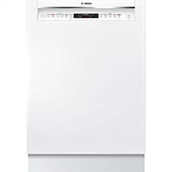 Bosch 800 Series 24 Inch Built In Full Console Dishwasher with 6 Wash Cycles, 16 Place Settings, Soil Sensor, Energy Star Certified, Delay Start, RackMatic, Flexible 3rd Rack in White