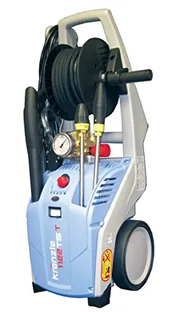 KranzleUSA K1122TST Cold Water Electric Commercial Pressure Washer with Auto On-Off, GFI and 50' Wire Braided Hose on Hose Reel, 1400 PSI, 2.0 GPM, 110V, 15A