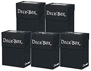 Set of 5 New Ultra-Pro Black Deck Boxes for Magic/Pokemon/YuGiOh Cards