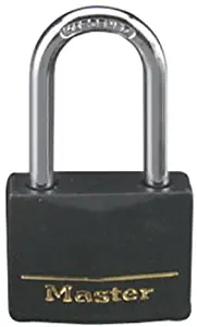 Master Lock Padlock, Covered Aluminum Lock, 1-9/16 in. Wide, Black, 141DLF