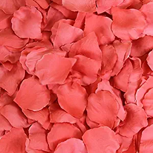 Koyal Wholesale 200-Pack Silk Rose Petals, Coral