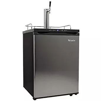 EdgeStar KC3000SS Full Size Kegerator with Digital Display - Black and Stainless Steel