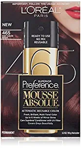 L'Oreal Paris Hair Color Superior Preference Mousse Absolue, 465 Dark Auburn Brown, 1 EA (PACK OF 2)