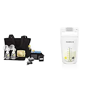 Medela Pump in Style Advanced Breast Pump with Tote and 100 Count Breast Milk Storage Bags, Electric Breastpump for Double Pumping, Ready to Use Breastmilk Bags for Breastfeeding