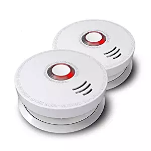 Wireless Smoke Detector, Ardwolf 2 Pack Photoelectric Fire Alarm with UL Listed GS528A Battery-Powered (9V Battery Included)，10 Years Life Time, Save Lives When Fire Happen at Home, Hotel, School