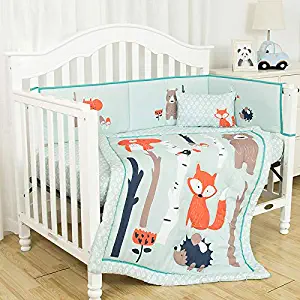 Tailored Baby- 4 Piece Woodland Nursery Bedding Set, Gender Neutral Nursery Baby Crib Bedding Set