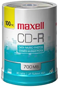 Maxell 648200 Premium Quality Recording Surface Noise Free Playback 700Mb CD-Recordable 48x Write Speeds