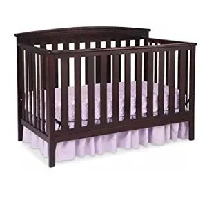 New Beautiful Design Children's Products Gateway 4-in-1 Fixed-Side Crib Dark Chocolate Solid Wood For Baby