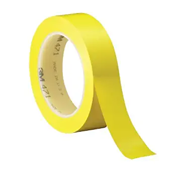 3M Vinyl Tape 471 Yellow, 1 in x 36 yd, Conveniently Packaged (Pack of 1)